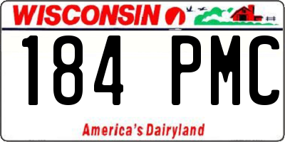 WI license plate 184PMC