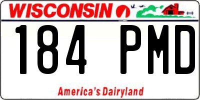 WI license plate 184PMD