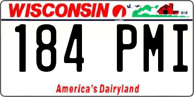 WI license plate 184PMI