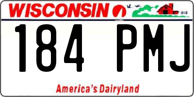 WI license plate 184PMJ