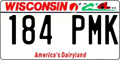 WI license plate 184PMK