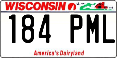 WI license plate 184PML