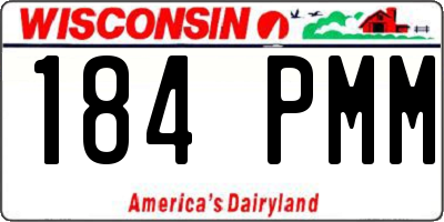 WI license plate 184PMM