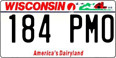 WI license plate 184PMO