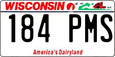 WI license plate 184PMS