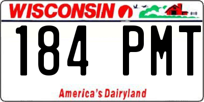 WI license plate 184PMT