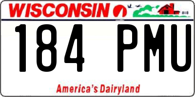 WI license plate 184PMU