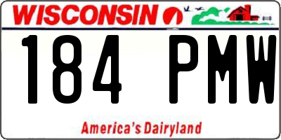 WI license plate 184PMW