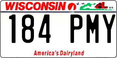 WI license plate 184PMY