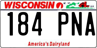 WI license plate 184PNA