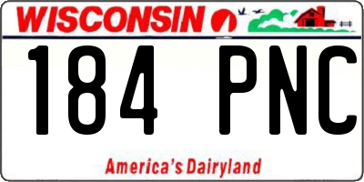 WI license plate 184PNC