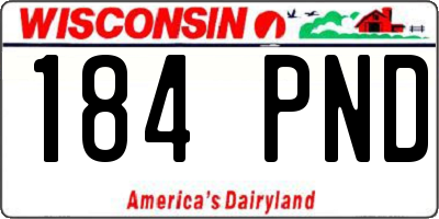 WI license plate 184PND