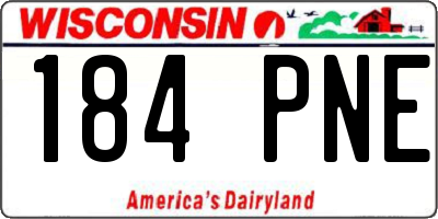 WI license plate 184PNE