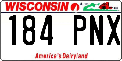 WI license plate 184PNX