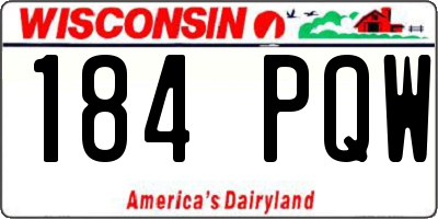 WI license plate 184PQW