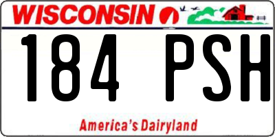 WI license plate 184PSH