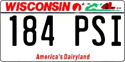 WI license plate 184PSI