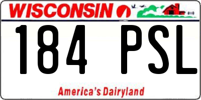 WI license plate 184PSL