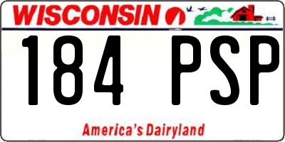 WI license plate 184PSP