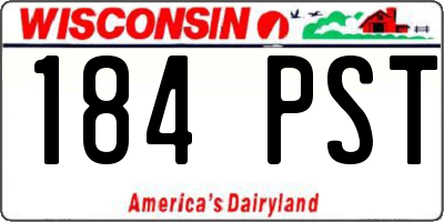 WI license plate 184PST
