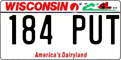 WI license plate 184PUT