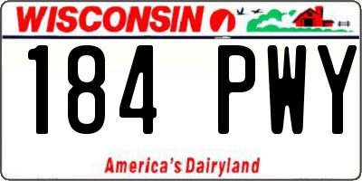 WI license plate 184PWY