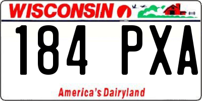 WI license plate 184PXA