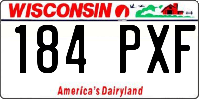 WI license plate 184PXF