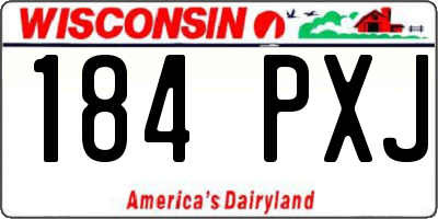 WI license plate 184PXJ