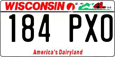 WI license plate 184PXO