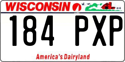 WI license plate 184PXP
