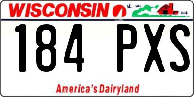 WI license plate 184PXS