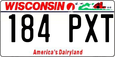 WI license plate 184PXT