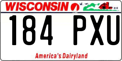 WI license plate 184PXU