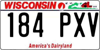 WI license plate 184PXV