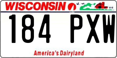 WI license plate 184PXW