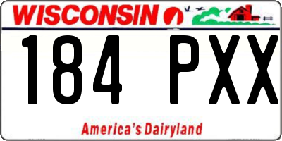 WI license plate 184PXX