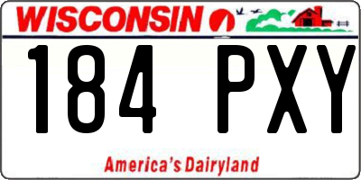 WI license plate 184PXY