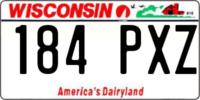 WI license plate 184PXZ