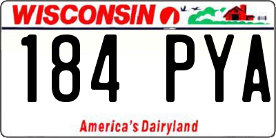 WI license plate 184PYA