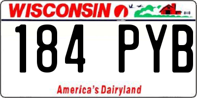 WI license plate 184PYB