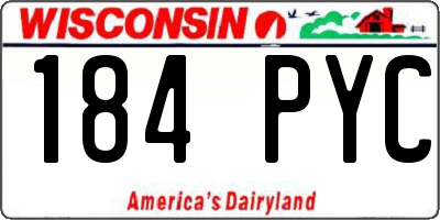 WI license plate 184PYC