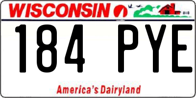 WI license plate 184PYE