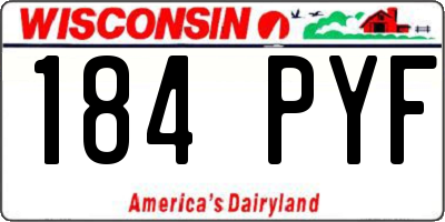 WI license plate 184PYF