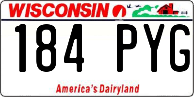 WI license plate 184PYG