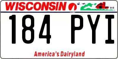 WI license plate 184PYI