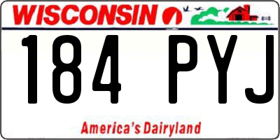 WI license plate 184PYJ