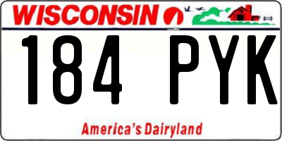 WI license plate 184PYK