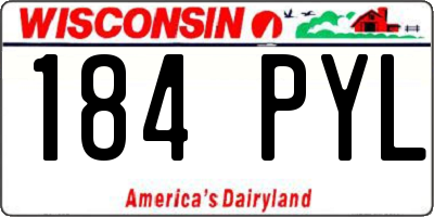 WI license plate 184PYL