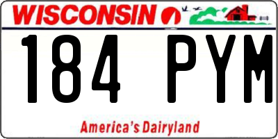 WI license plate 184PYM